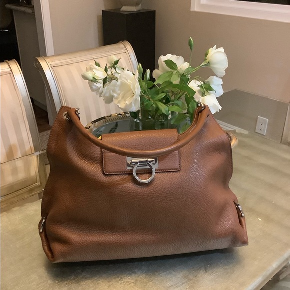 Salvatore Ferragamo Handbags - Salvatore Ferragamo Hobo Bag Chestnut Brown